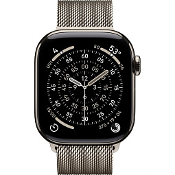 Apple Watch Series 11 46mm Titanium Case with Milanese Loop M/L, Natural (MFD04) - фото 2