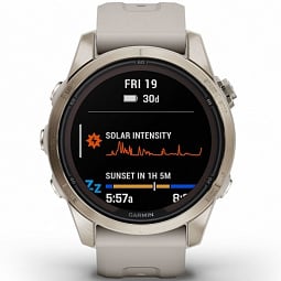Умные часы Garmin FENIX 7S PRO Sapphire Solar, золотистый корпус со светло-песочным ремешком (010-02776-15) - фото 2