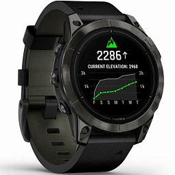 Умные часы Garmin EPIX PRO (Gen 2) Sapphire Edition 47 мм, титановый угольно-серый с черным кожаным ремешоком (010-02803-30) - фото 3