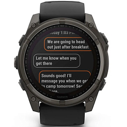 Умные часы Garmin FENIX 8 51mm Solar Sapphire Carbon Gray DLC Titanium with Black Silicone (010-02907-70) - фото 8