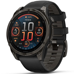 Умные часы Garmin FENIX 8 47mm Amoled Sapphire Titanium Carbon Gray (010-02904-21) - фото 1