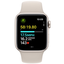 Apple Watch SE 2023 GPS 44mm Aluminium Case with Sport Band M/L, Starlight (Сияющая звезда), MRE53 - фото 3