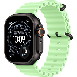 Apple Watch Ultra 3 (2025) 49mm Black Titanium Case with Neon Green Ocean Band - фото 1