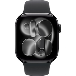 Apple Watch Series 11 42mm GPS Aluminum Case with Sport Band S/M, Jet Black/Black, MEQT4LW/A - фото 2