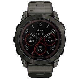 Умные часы Garmin FENIX 7X Saphir Solar Титановый ремешок 2 ремня в комплекте, угольно-серый (010-02541-27) - фото 2
