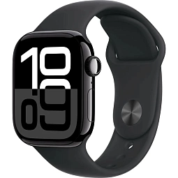Apple Watch Series 10 42mm GPS Aluminum Case with Sport Band, Jet Black/Black (MWWX3LW/A) - фото 1
