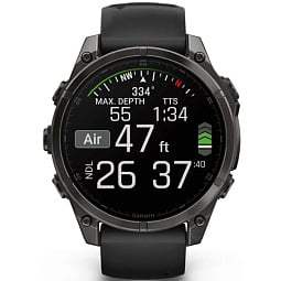 Умные часы Garmin Fenix 8 47 mm AMOLED Slate Gray with Black Silicone Band, серый (010-02904-00) - фото 2