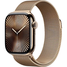 Apple Watch Series 10 46mm Titanium Case with Milanese Loop S/M, Gold (MC7T4) - фото 1