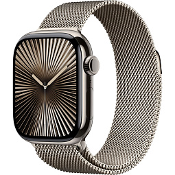 Apple Watch Series 10 46mm Titanium Case with Milanese Loop S/M, Natural (MC7Q4LW/A) - фото 1