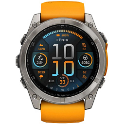 Умные часы Garmin FENIX 8 51mm Amoled Sapphire Titanium Spark Orange (010-02905-11) - фото 2