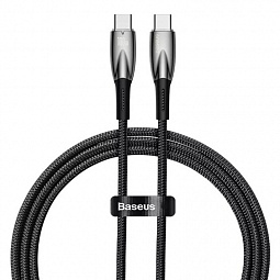 Type-C Кабель Baseus Glimmer Series Fast Charging Data Cable Type-C to Type-C 100W 1m (CADH000701), Black - фото 1