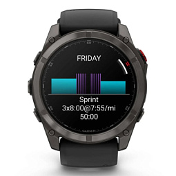 Умные часы Garmin FENIX 8 Pro 51mm Amoled Sapphire Carbon Grey DLC Titanium with Black/Pebble Grey Silicone Band (010-03199-01) - фото 6