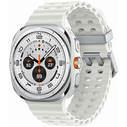 Умные часы Samsung Galaxy Watch Ultra 2025 47mm LTE Titanium White White Band, белый - фото 1