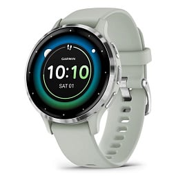 Умные часы Garmin VENU 3S, серо-зеленый с серебристым безелем (010-02785-51) - фото 1