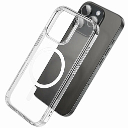 Чехол-накладка Hoco для iPhone 16 Pro 6.3 силиконовая прозрачная с MagSafe - фото 4