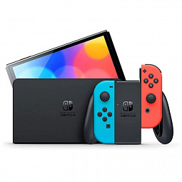 Игровая приставка Nintendo Switch OLED 64 ГБ, неоновый синий/неоновый красный - фото 2