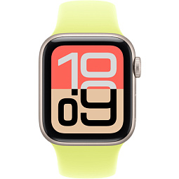 Apple Watch SE 3 2025 40mm Aluminium Case with Sport Band, Starlight/Neon Yellow - фото 2