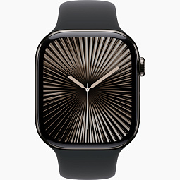 Apple Watch Series 10 42mm GPS Slate Titanium Case with Black Sport Band M/L (MWXH3) - фото 2