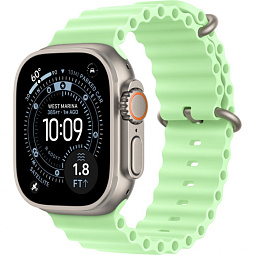 Apple Watch Ultra 3 (2025) 49mm Natural Titanium Case with Neon Green Ocean Band, MF1V4 - фото 1