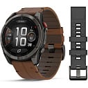 Умные часы Garmin FENIX 8 Pro 51mm Amoled Sapphire Carbon Grey DLC Titanium with Chestnut Leather Band (010-03199-40)