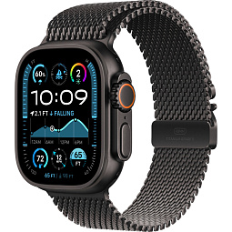 Apple Watch Ultra 2 (2024) 49mm Black Titanium Case with Black Titanium Milanese Loop M, MX5U3 - фото 1
