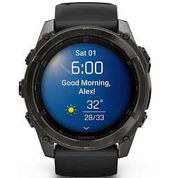 Умные часы Garmin Fenix 8 51mm AMOLED, серый, черный силиконовый ремешок (010-02905-00) - фото 7