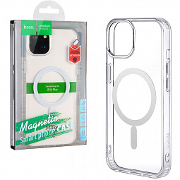 Чехол-накладка Hoco для iPhone 14 Plus 6.7 силиконовая прозрачная с MagSafe - фото 4
