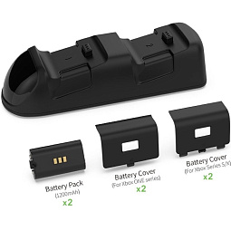 Зарядная станция DOBE для 2-х контроллеров Xbox Series, 2 аккумулятора, с индикаторами, TYX-1623 - фото 3