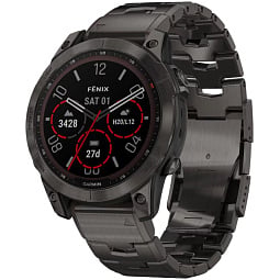 Умные часы Garmin FENIX 7 Sapphire Solar титановый угольно-серый DLC с угольно-серым титановым DLC браслетом (010-02540-39) - фото 2