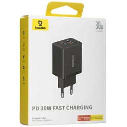Зарядное устройство Baseus Cube Fast Charger U+C PD 30W, Черный - фото 4