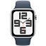 Apple Watch SE 2023 GPS 44mm Aluminum Case with Sport Band S/M, Silver/Storm Blue (Серебристый/синий), MREC3 - фото 8