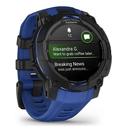 Умные часы Garmin INSTINCT 3 45 mm AMOLED, Black with Bolt Blue/Black Band (010-02936-03) - фото 4