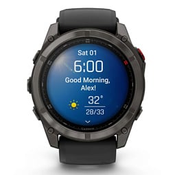 Умные часы Garmin FENIX 8 Pro 47mm Amoled Sapphire Carbon Grey DLC Titanium with Black/Pebble Grey Silicone Band (010-03198-01) - фото 4