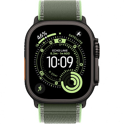 Apple Watch Ultra 3 (2025) 49mm Black Titanium Case with Green/Neon Trail Loop - фото 2