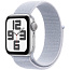 Apple Watch SE 2024 GPS 40mm Aluminium Case with Sport Loop, Silver/Blue Cloud (Серебристый/дымчато-голубой), MXEE3 - фото 4
