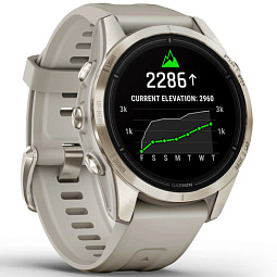 Умные часы Garmin EPIX PRO (Gen 2) Sapphire Edition 42 мм, золотистый корпус со светло-песочным ремешком (010-02802-11) - фото 3