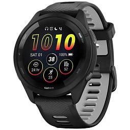Умные часы Garmin Forerunner 265, с черным безелем и силиконовым черно-серым ремешком (010-02810-10) - фото 1