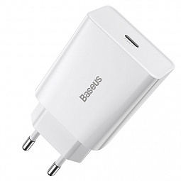 Сетевое зарядное устройство Baseus Speed Mini QC Quick Charger 1C 20W EU White (CCFS-SN02) - фото 1