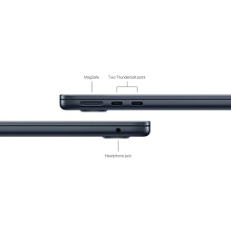 15.3" Ноутбук Apple MacBook Air 15 2024 2880x1864, Apple M3, RAM 16 ГБ, SSD 256 ГБ, 8C CPU/10C GPU, macOS, Midnight (MC9G4) RU - фото 6