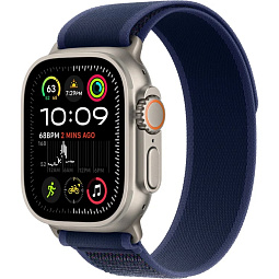 Apple Watch Ultra 2 (2024) 49mm Natural Titanium Case with Blue Trail Loop S/M, MX4J3LW/A - фото 1