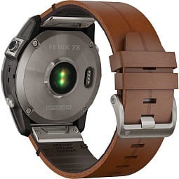 Умные часы Garmin FENIX 7X Sapphire Solar титановый черный с коричневым кожаным ремешком (010-02541-19) - фото 11
