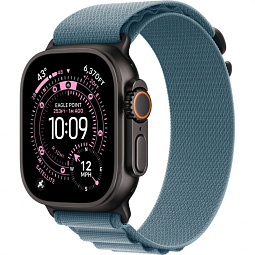 Apple Watch Ultra 3 (2025) 49mm Black Titanium Case with Light Blue Alpine Loop - фото 1
