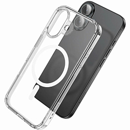 Чехол-накладка Hoco для iPhone 16 силиконовая прозрачная с MagSafe - фото 4