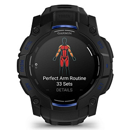 Умные часы Garmin INSTINCT 3 AMOLED 50mm Black with Black/Bolt Blue Band (010-03020-03) - фото 6