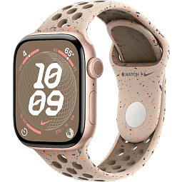 Apple Watch Series 10 46mm GPS Aluminum Case with Nike Band M/L, Rose Gold/Desert Stone (MYL93LW/A) - фото 1