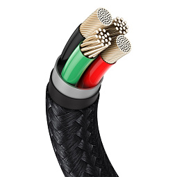 Кабель Baseus Cafule Series Metal Data Cable USB to IP 2.4A 1m, Black - фото 6