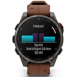 Умные часы Garmin FENIX 8 Pro 47mm Amoled Sapphire Carbon Grey DLC Titanium with Chestnut Leather Band (010-03198-40) - фото 9