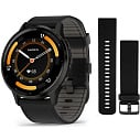 Умные часы Garmin Venu 3 Stainless Steel Bezel with Black Case Black Leather Strap + Silicone Band (010-02784-52)