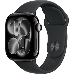 Apple Watch Series 11 42mm GPS Aluminum Case with Sport Band M/L, Jet Black/Black, MEQU4 - фото 1