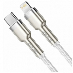 Кабель Baseus для зарядки iP Lightning to Type-C PD 20W 1м белый, (CATLJK-A02) - фото 2